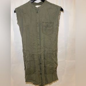 Treasure and Bond Girls Khaki Shirt Dress Size L (10/12)